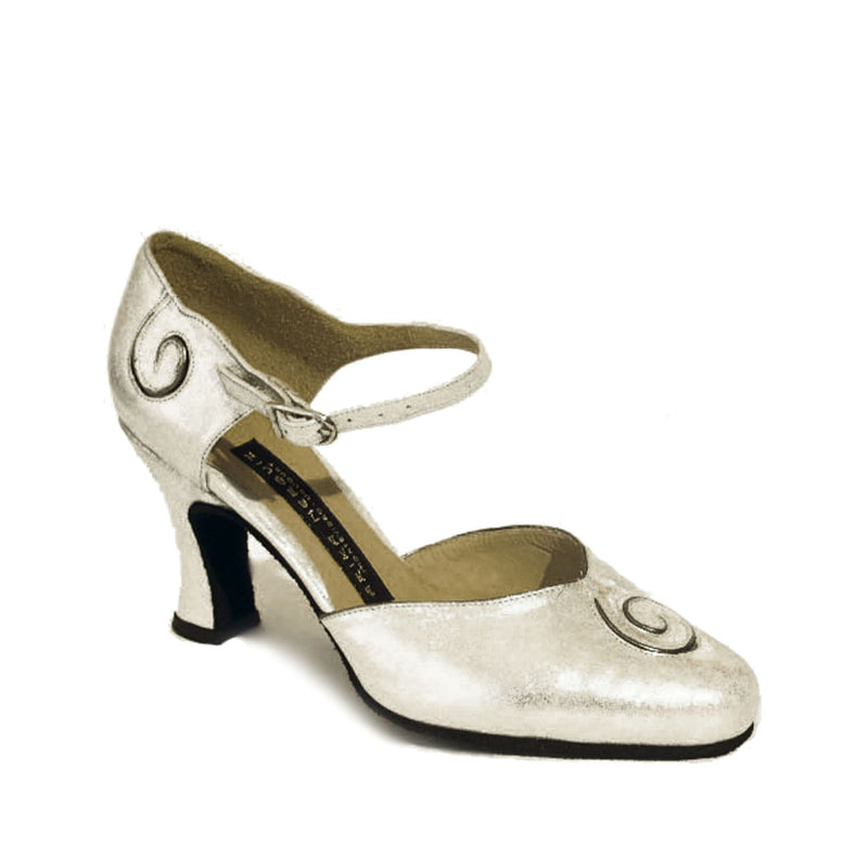 AN: Puerta D'Estrella: Silver Pixie Dust | 3.0" 1940s | MED | Suede Sole | Limited Edition
