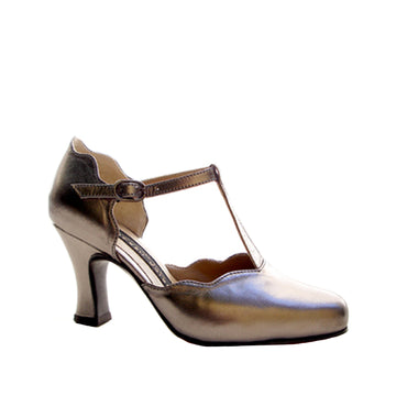 AN: Secreto: Pure Pewter | 3.0" 1940s | MED | Suede Sole | Limited Edition