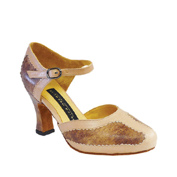 AN: Volante: Marble Mocha & Sandstone | 3.0" 1940s | MED | Suede Sole | Limited Edition