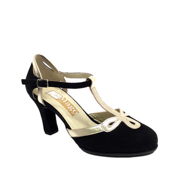 DelMago 2.0 Theatrical Shoes: Celtic Wand: Black & Platinum | 3.0" Glamour  | MED | Suede Sole | Limited Edition