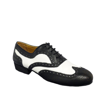 DelMago 2.0 Theatrical Shoes: The Impersonator: Serious Black & White | 1.0" Standard | MED | Suede Sole | Limited Edition