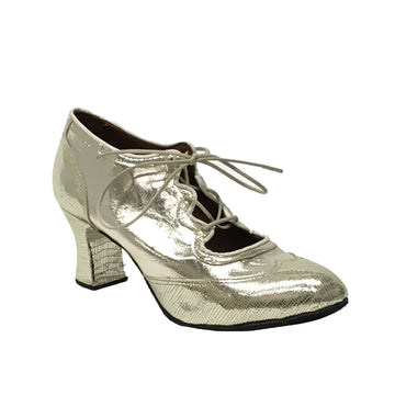 DelMago 3.0 Theatrical Shoes: The Phoenix: SAMPLE Platinum Lizard | 2.5" Soleil | MED | Suede Sole | Limited Edition