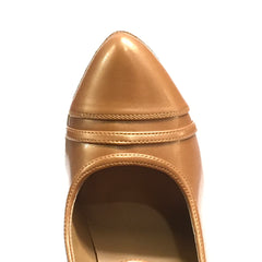 Eckse: Captoe MJ Pump: Pearlized Cognac Leather | 3.0" FF | MED | Suede Sole | Limited Edition