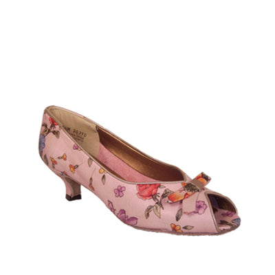 Maggies: Jersey Girl: Pink Floral V2 | 1.75" Kitten | MED | Suede Sole | Jersey Boys Original | Limited Edition