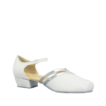 La Festa: Lollipop: White & Silver Leather | 1.0" Tootsie