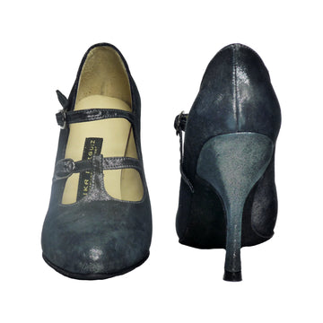 AN: La Nina: Stormy Shimmer | 3.5" Experta  | MED | Suede Sole | Limited Edition