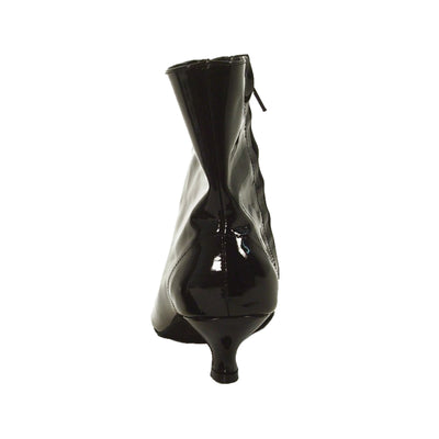 Maggies: FemBot-a-Bootie: Black Patent | 1.75" Kitten | MED | Suede Sole