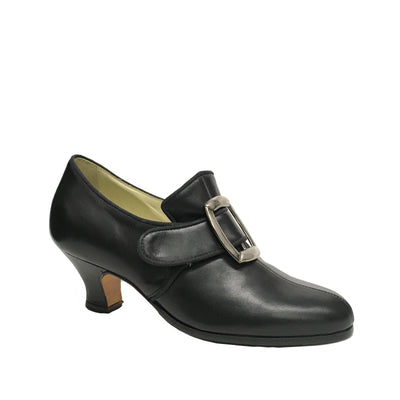Paoul: Buckle Courtier: Black Leather | 2.0" Teatro | MED | RUBBERED HARDSOLE
