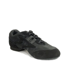 SANSHA: Salsette-1 V931M: Black Mesh/Black Suede