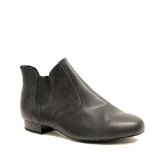 VFS: Men's Slip-on Boot: Black Leather & Elastic | 1.2" Stacked | MED | Suede Sole