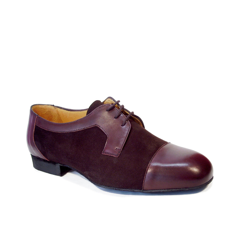 Werner Kern-Mens: Bremen | Brown Suede & Bordeaux Leather | 1.0 Standard Heel | Suede Sole | Medium/Wide | LIMITED EDITION