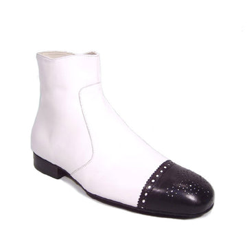 Werner Kern: Chelsea Kappen Verziert | Brogued NY Black & White | 1.2" Bosco Forte | MED | Suede Sole