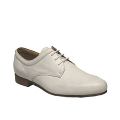 Werner Kern-Mens: Dresden TINO (Hard Sole) | White Leather | 1.0 Stacked Standard Heel | Medium | LIMITED EDITION