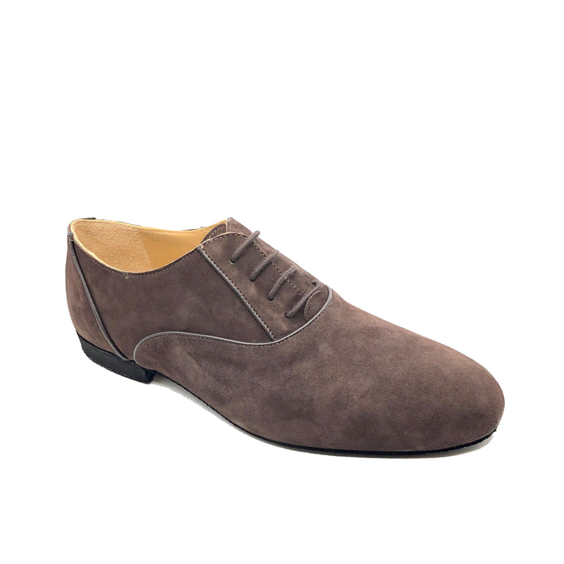 Nueva Epoca-Mens: Bamberg Piped | Chocolate Suede with Piping | 1.0 Ultralite Standard Heel | Suede Sole | Medium | LIMITED EDITION