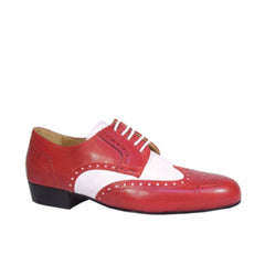 Werner Kern-Mens: Saxony Classic | Red & White Leather | 1.2" Forte Heel | Suede Sole | Medium | LIMITED EDITION