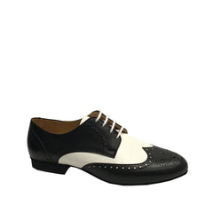 Werner Kern: Ladies Wingtip | Black & White | .5" Ultralite Standard | MED | Suede Sole | Limited Edition