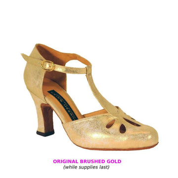 AN: La Rubia: Various Gold Materials & Shimmers | 3.0" 1940s | MED | Suede Sole | Limited Edition