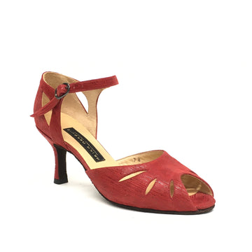 AN: Melina: Red Degas | 2.5" Modesta | MED | Suede Sole | Limited Edition