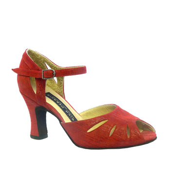 AN: Melina: Red Degas | 3.0" 1940s | MED | Suede Sole | Limited Edition