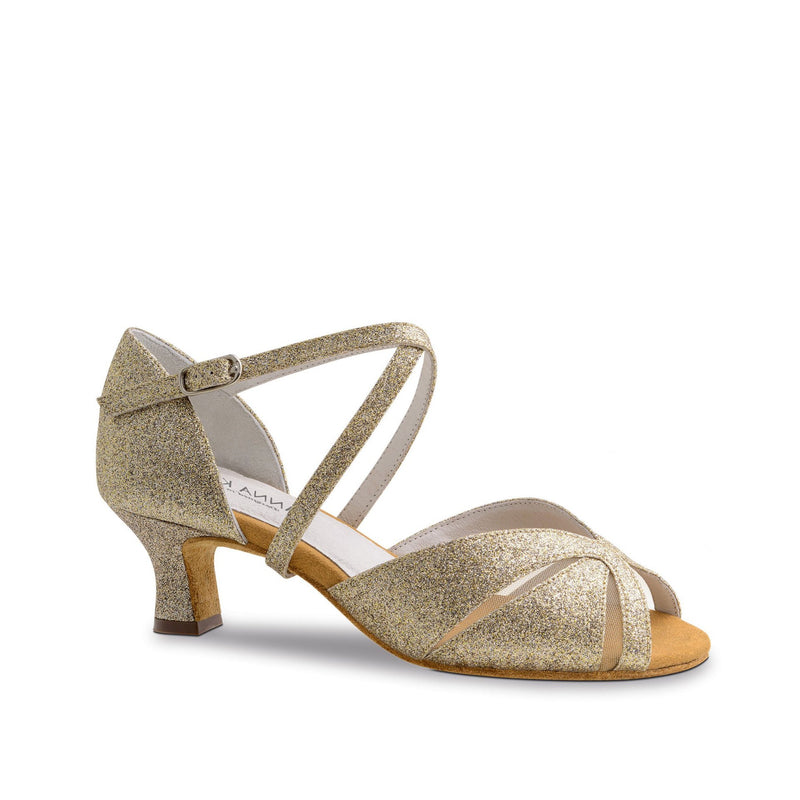Anna Kern: Bia: Champagne Sparkle | 2" Flare | MED | Suede Sole