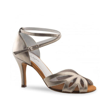 Anna Kern: Fiori | Antique Pewter Leather | 3.0" Ariana | MED | Suede Sole