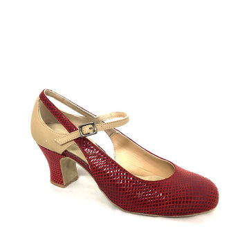 Begona Cervera: Altea: Rombo Rubi & Nude Invisiback | 2.5" Carrete | MED | Suede Sole | Limited Edition