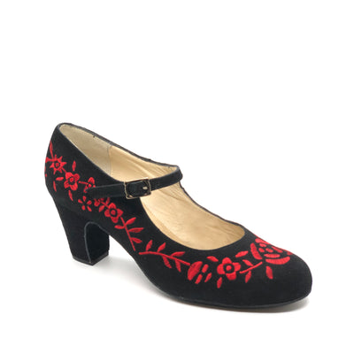 BC: Sevilla: Midnite Suede with Valencia Roses | 2.5" Clasico | MED | SUESO | Limited Edition