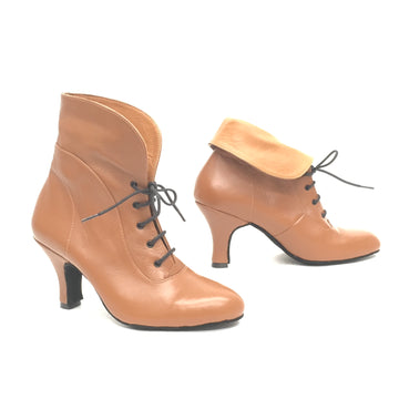 DelMago 3.0 Theatrical Boots: Adler Bootie: Blended Caramels | 2.75" Clarion Heel | MED | Suede Sole