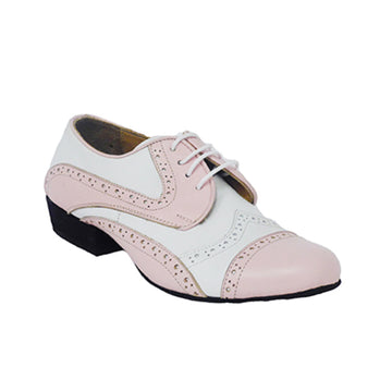 DelMago 2.0 Theatrical Shoes: The Magician: Presto Pink & White | 1.0" Standard Ultralite | MED | Suede Sole | Limited Edition