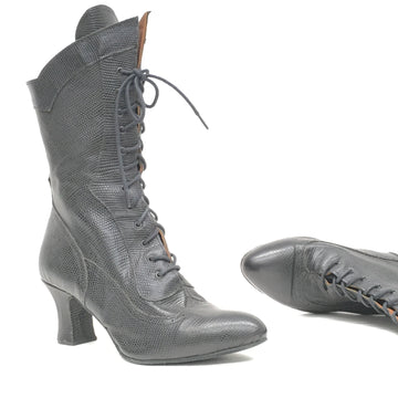 DelMago 3.0 Theatrical Boots: The Masquerade AT: Prototype Black Severus Snake | 2.5" Soleil | MED | Suede Sole | Back Zipper Limited Edition