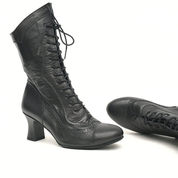 DelMago 3.0 Theatrical Boots: The Masquerade SRT: Prototype NY Black | 2.5" Soleil | MED | Suede Sole | Side Zipper | Limited Edition