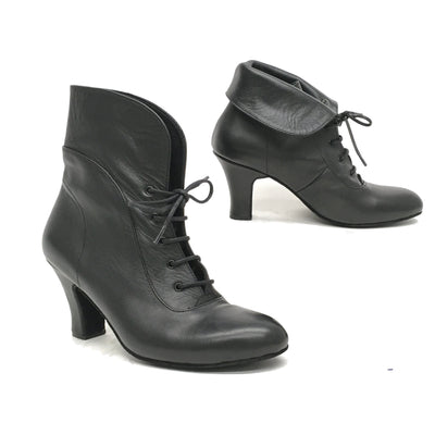 DelMago Theatrical Boot 3.0:  Adler Bootie: Serious Black | 2.75" Lumiere | MED | Suede Sole