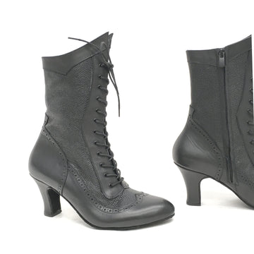 DelMago 3.0 Theatrical Boots: The Masquerade AT: Serious Black & Twinkle Snake | 2.75" Lumiere | MED | Suede Sole | Side Zipper | Limited Edition