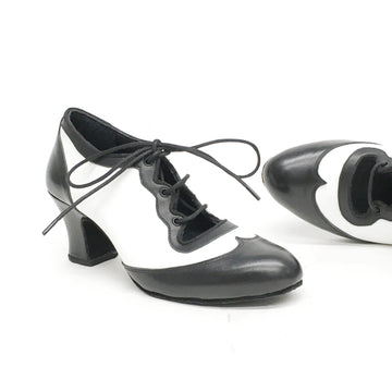 DelMago 3.0 Theatrical Shoes: The Phoenix: SAMPLE Serious Black & White | 2.25" Orleans | MED | Suede Sole | Limited Edition