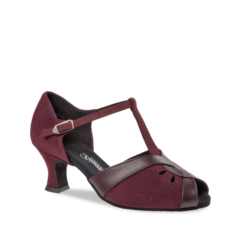 Diamant: Maureen: Burgundy Suede & Leather | 2.25" Spanish Flare | MED | Suede Sole