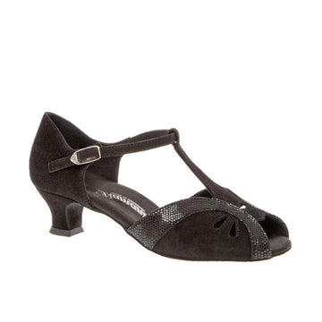 Diamant: Greta: Midnite Caviar Suede  | 1.75" Spanish Flare