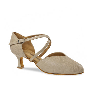 Diamant: Marlene: Beige Python Suede -2.0" Classic Flare WIDE
