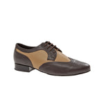 Diamant-Mens: Broderick Classic: German Chocolate Cake: Brown & Beige Leather | .75" Standard | MED | Suede Sole