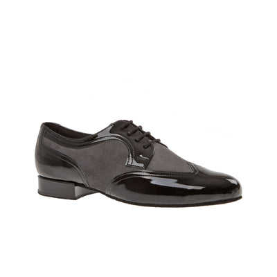 Diamant-Mens: Broderick Classic: Iced Grey Suede: Black Patent & Grey Suede | .75" Standard | MED | Suede Sole