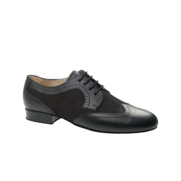 Diamant-Mens: Broderick Classic: New York Black Leather & Nubuck | .75" Standard | XWIDE | Suede Sole