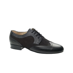 Diamant-Mens Broderick Classic: NY Black Leather & Nubuck | .75" Standard | MED | Suede Sole