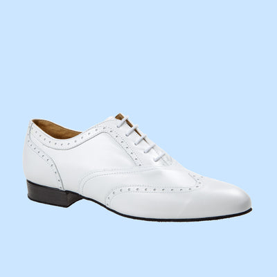 Diamant-Mens: Cagney: Winter White: White Leather | .75" Standard | MED | Suede Sole
