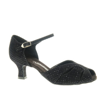 Diamant: Veronica: Black Velvet Sparkle | 2.0" Latino Flare |MED