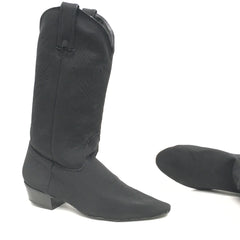 Evenin Star: Cheyenne Pro Country Western Boot: Black Lycra | 1.5" C | MED | Suede Sole | Soft Toe | External Boot Pulls