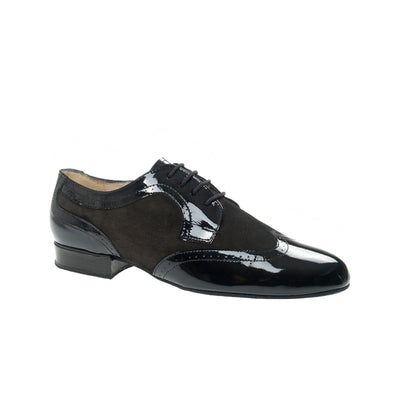 Diamant-Mens: Broderick Classic: Iced Midnite: Black Patent & Suede | .75" Standard | MED | Suede Sole
