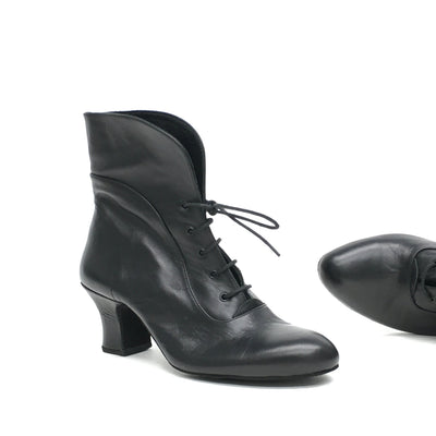 DelMago Theatrical Boot 3.0:  Adler Bootie: Serious Black | 2.25" Orleans | MED | Suede Sole