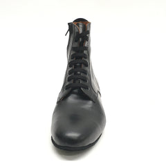 DelMago Theatrical Boot 3.0:  The Sentry: Serious Black | 1.25" Tapered Ultralite | MED | Suede Sole