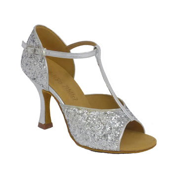 Mambo Shines: Clave: Silver Coarse Glitter: 3.0" NY Flare | MED