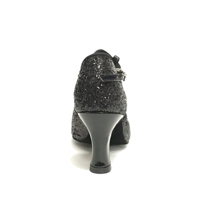 Mambo Shines: Clave: Black Sparkle: 2.5" Party Girl | MED