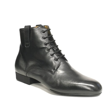 Werner Kern-MensBoots: Hapsburg UBERPOINT WITH Zipper | NY Black- Bosco Forte Heel